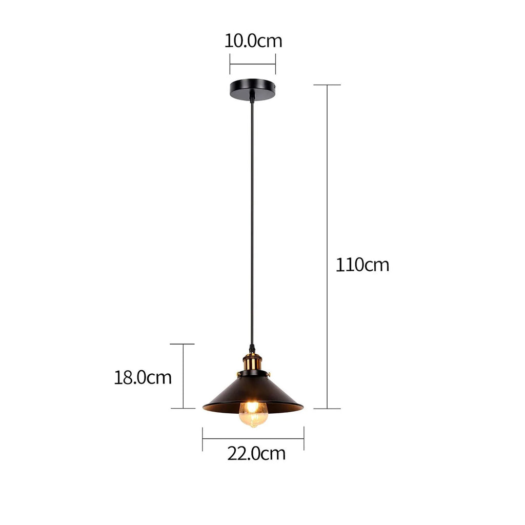 Vintage Industrielle Hängelampe Loft — Schwarzer Regenschirm Lampenschirm Küche & Bar