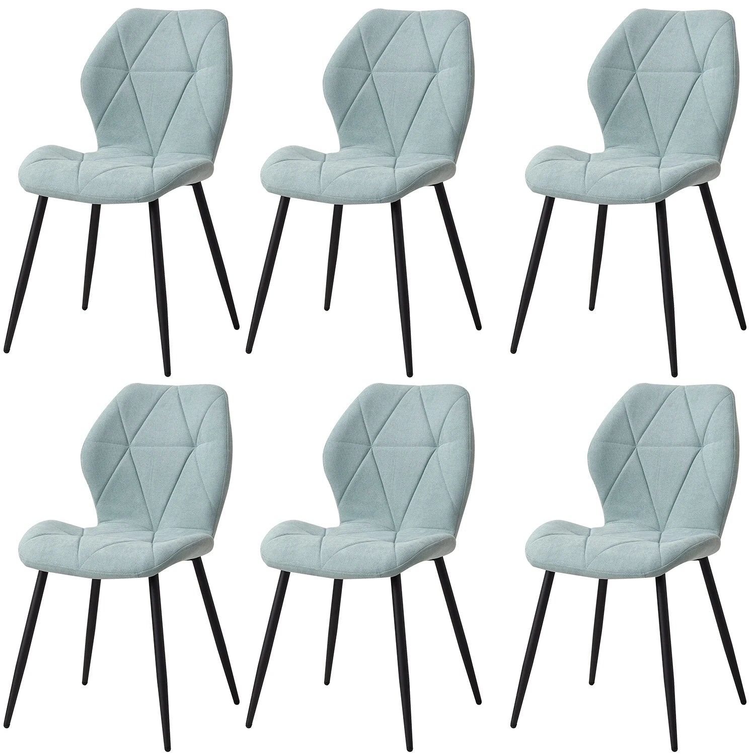 Chaises Salle à Manger Lin Rembourrées Pieds Métal — Set de 2, 4 ou 6
