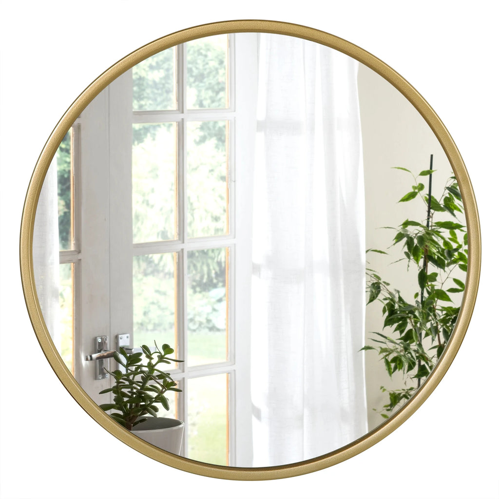 Miroir Rond Doré - Vue 2