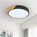 Plafonnier LED Rond Bois 24W 6500K — Blanc Froid Salle de Bain & Salon
