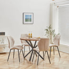 Chaises Salle à Manger Lin Rembourrées Pieds Métal — Set de 2, 4 ou 6
