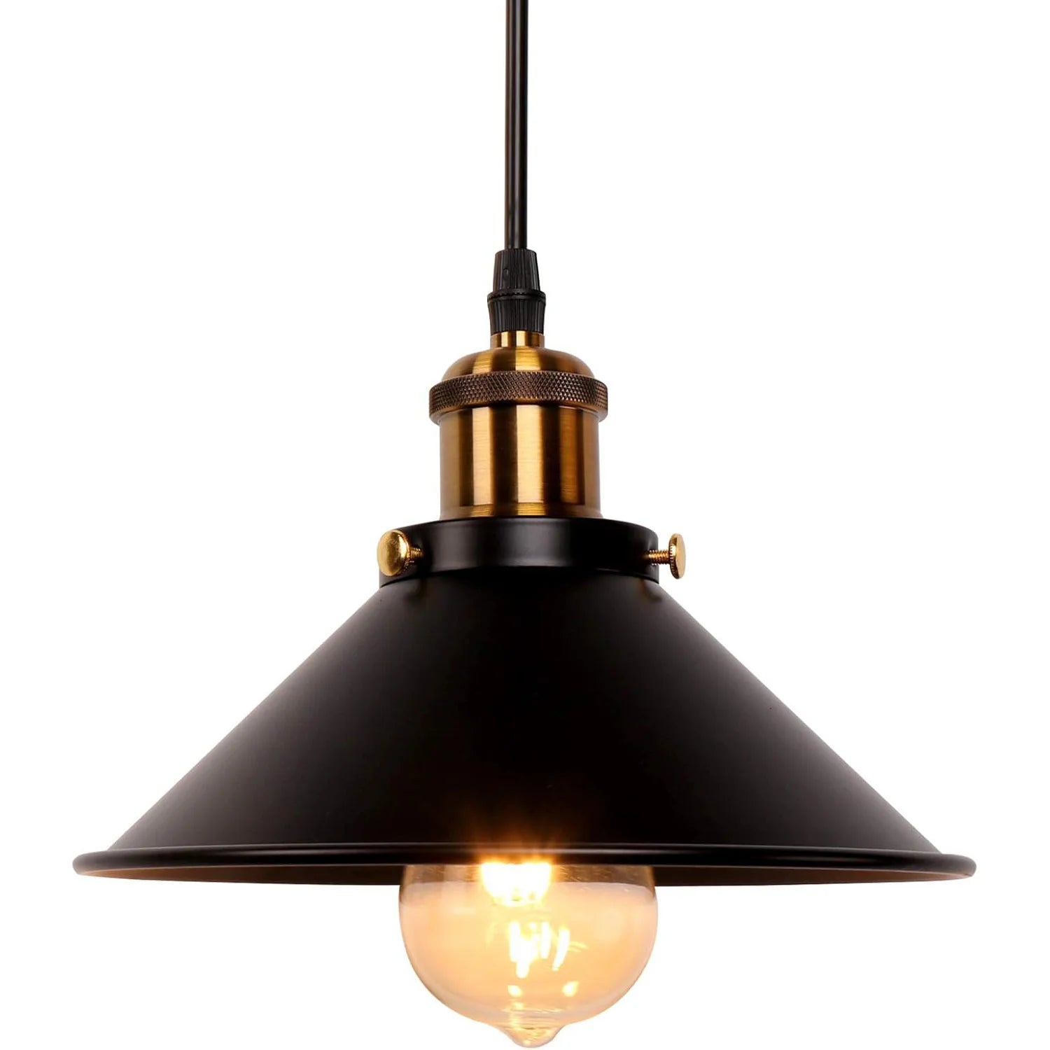 Suspension Industrielle Vintage Loft — Abat-jour Parapluie Noir Cuisine & Bar
