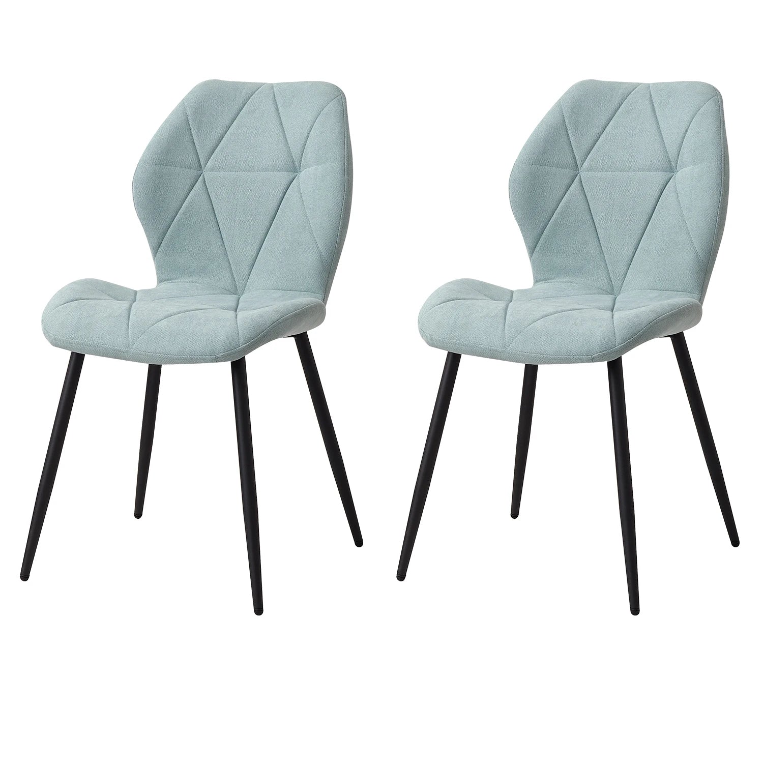 Chaises Salle à Manger Lin Rembourrées Pieds Métal — Set de 2, 4 ou 6