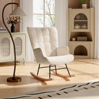 Rocking Chair Teddy Fleece Carreaux — Fauteuil à Bascule Cocooning Balcon & Salon