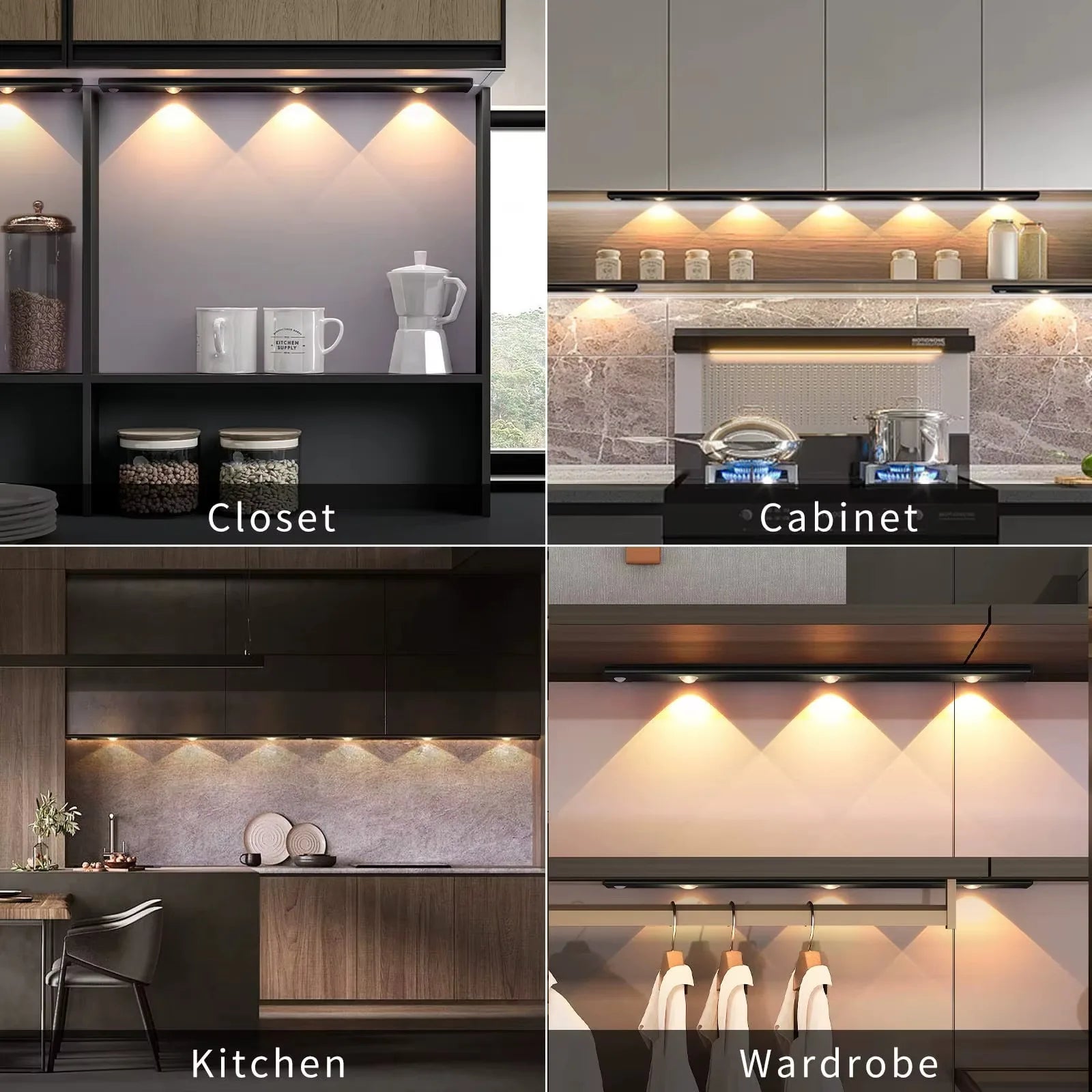Veilleuse LED Ultra-Mince Détecteur de Mouvement — Rechargeable 3 Couleurs