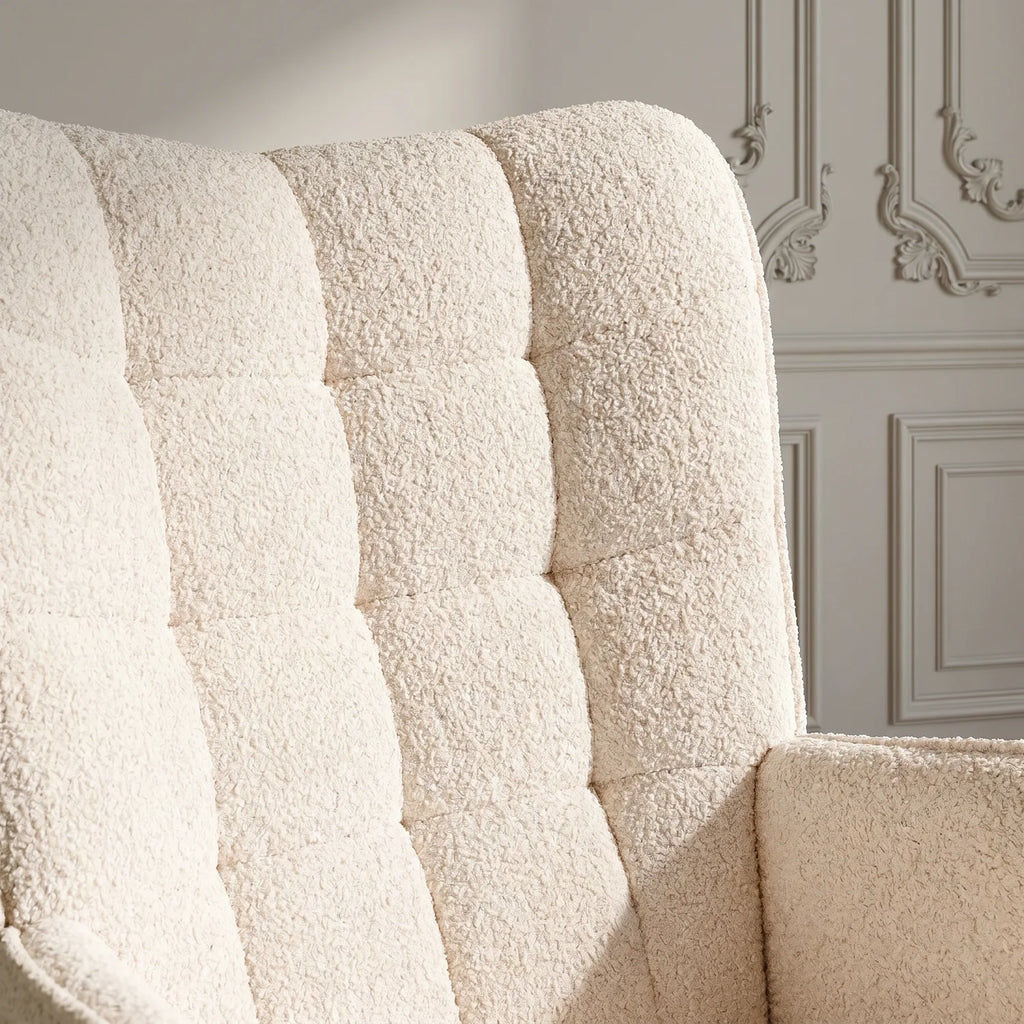 Rocking Chair Teddy Fleece Carreaux — Fauteuil à Bascule Cocooning Balcon & Salon