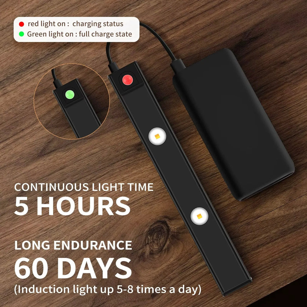 Veilleuse LED Ultra-Mince Détecteur de Mouvement — Rechargeable 3 Couleurs