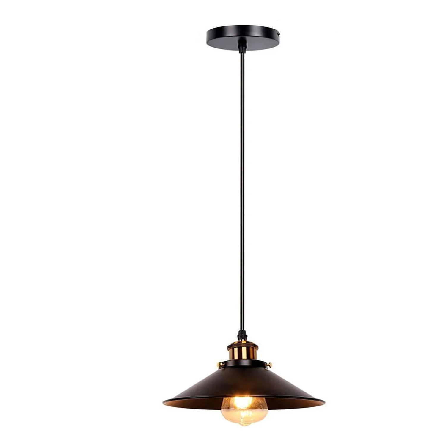 Suspension Industrielle Vintage Loft — Abat-jour Parapluie Noir Cuisine & Bar