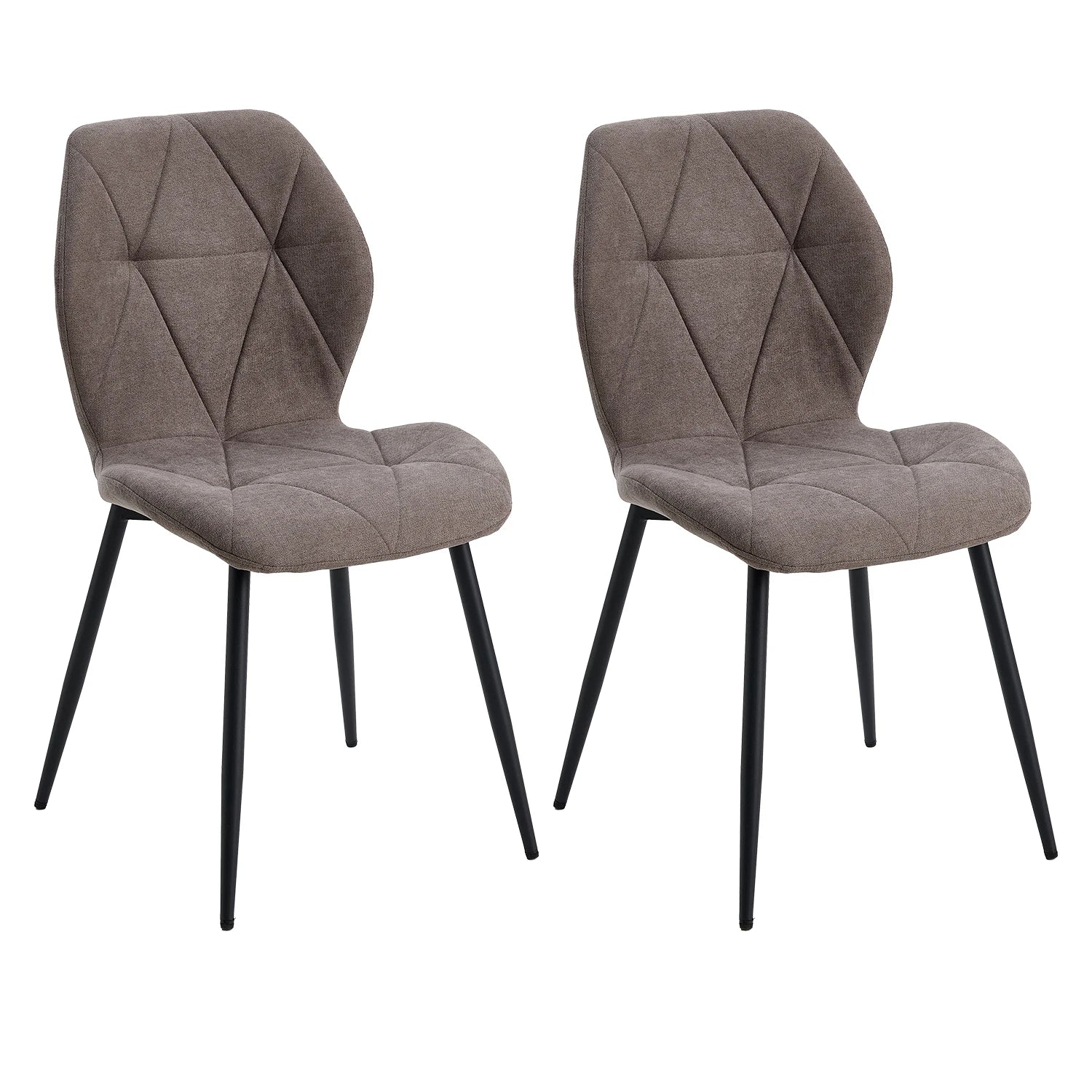 Chaises Salle à Manger Lin Rembourrées Pieds Métal — Set de 2, 4 ou 6