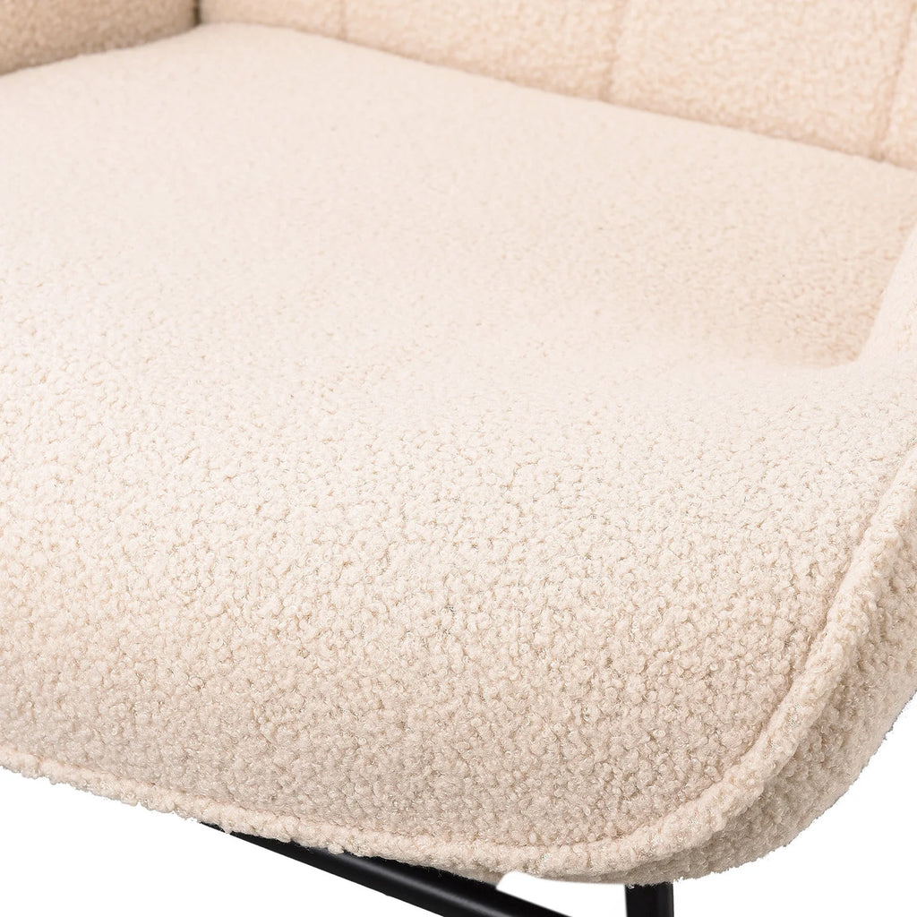 Rocking Chair Teddy Fleece Carreaux — Fauteuil à Bascule Cocooning Balcon & Salon