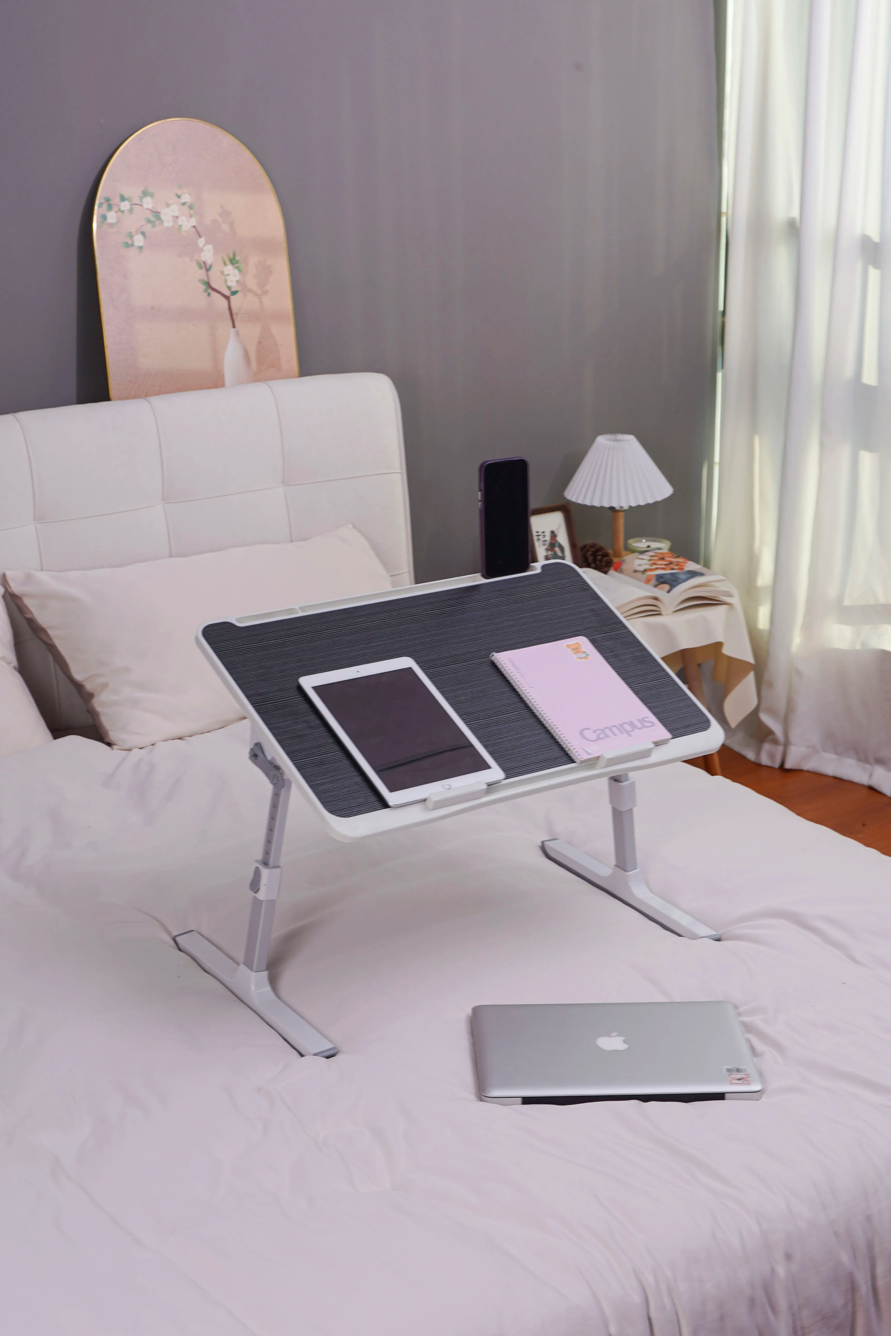 Plateau de Lit Pliable Réglable — Bureau Portable Canapé & Sol