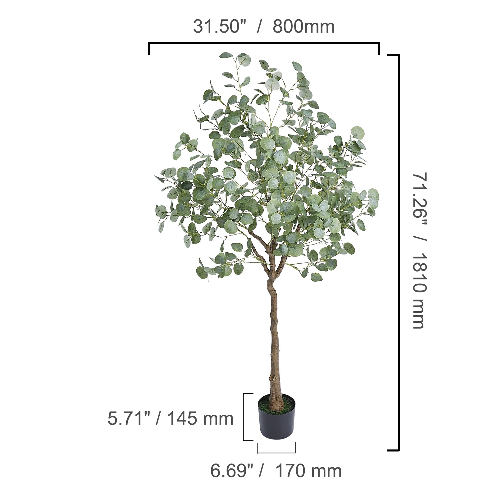 Olivier Artificiel 120-180cm — Plante Artificielle Réaliste Anti-Chute