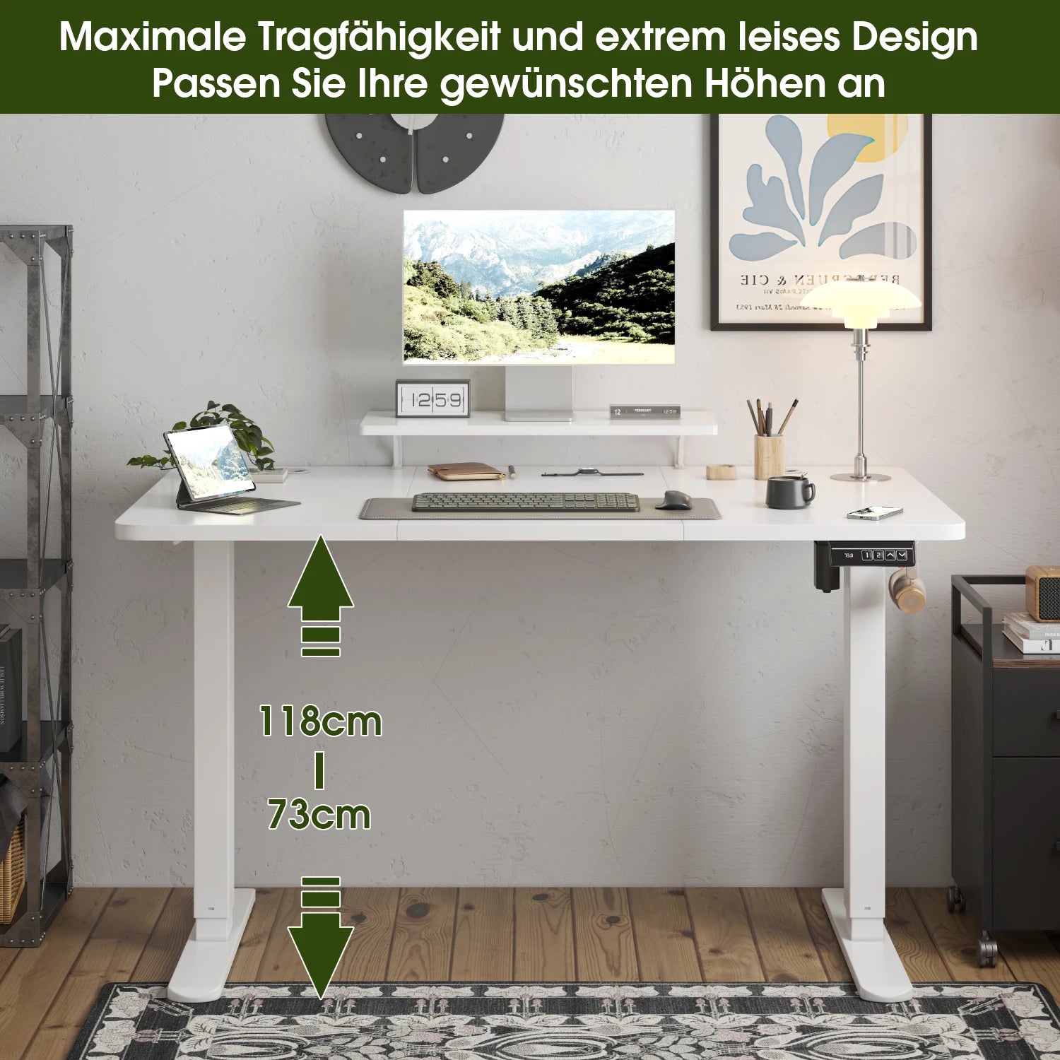 Bureau Électrique Réglable en Hauteur Devoko 160x70cm — Assis-Debout Ergonomique