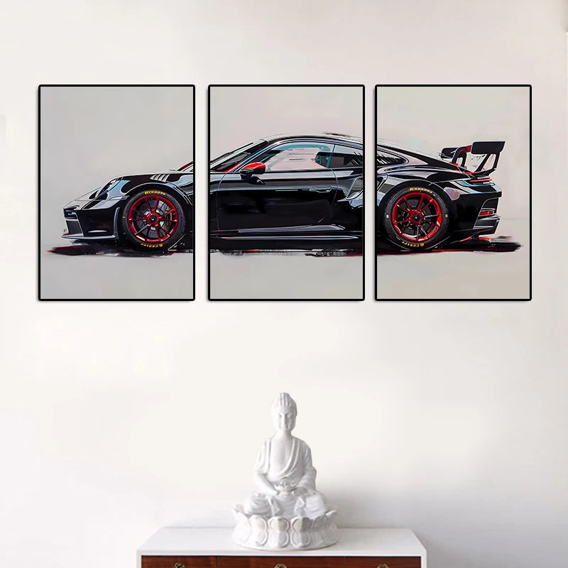 Set de 3 Posters Supercars — Art Mural Voitures Chambre & Salon