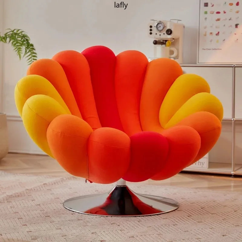 Fauteuil Pétale Pivotant Velours Luxe — Fauteuil Design Salon, Chambre & Hôtel