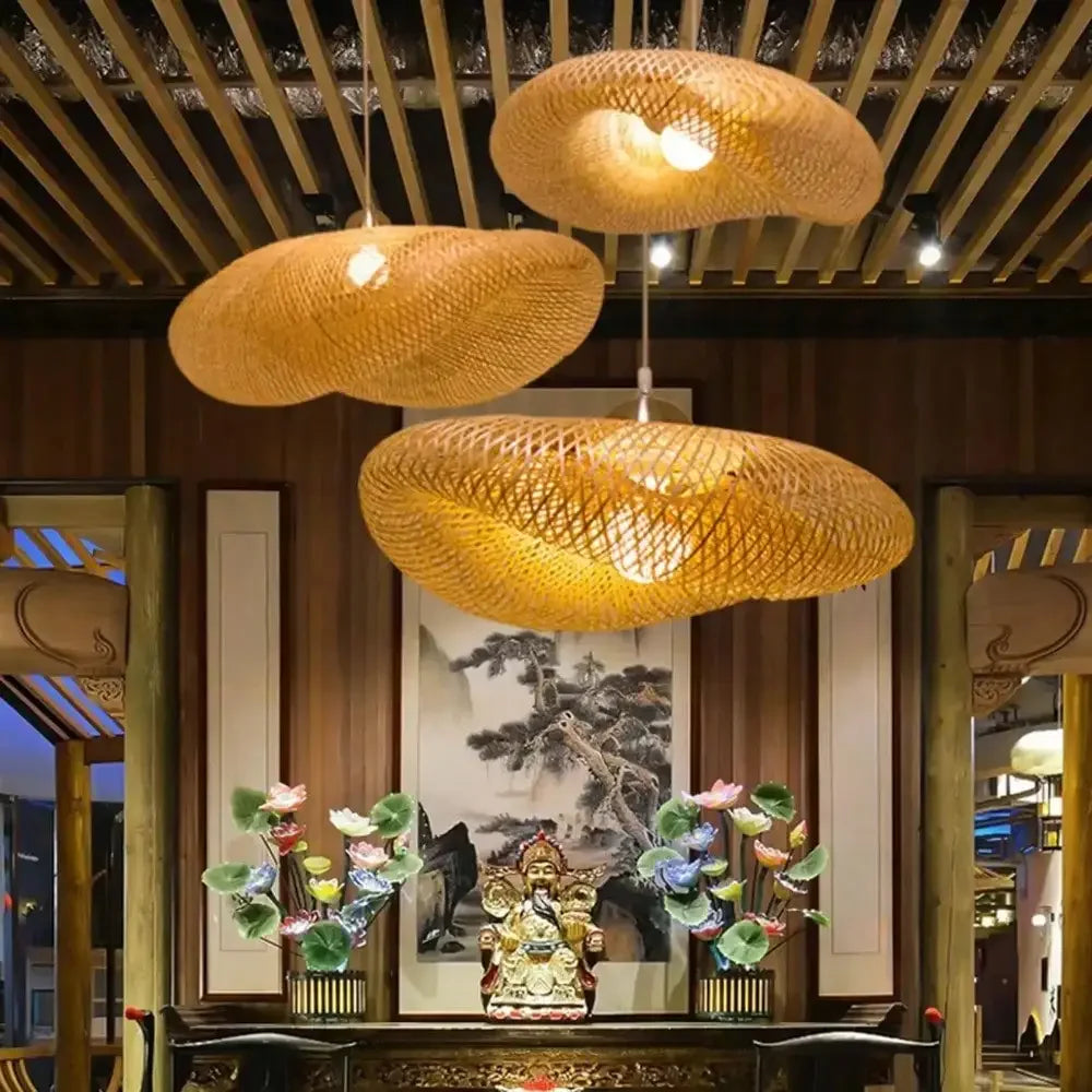 Suspension Nid d'Oiseau Bambou Tressé — Restaurant & Hôtel