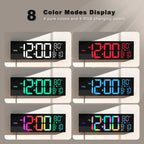 Horloge Murale Numérique LED 40cm — Affichage RGB 9 Couleurs Télécommande