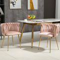 Chaises Velours Pieds Dorés Tressés — Set de 2 pour Salle à Manger & Salon