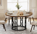 Table Ronde Style Ferme 120cm — Charme Rustique Salle à Manger 4-6 Personnes