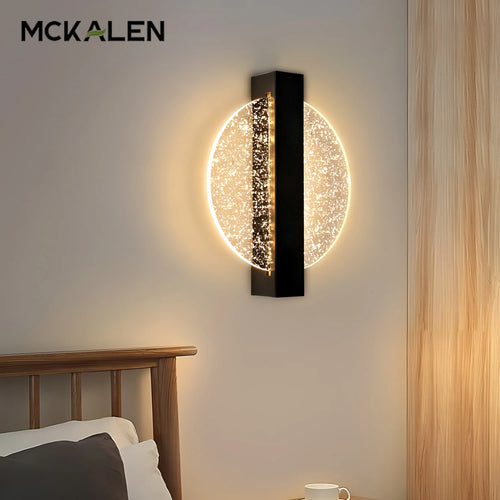 Applique murale LED acrylique ronde 16W blanche pour salon ou chambre