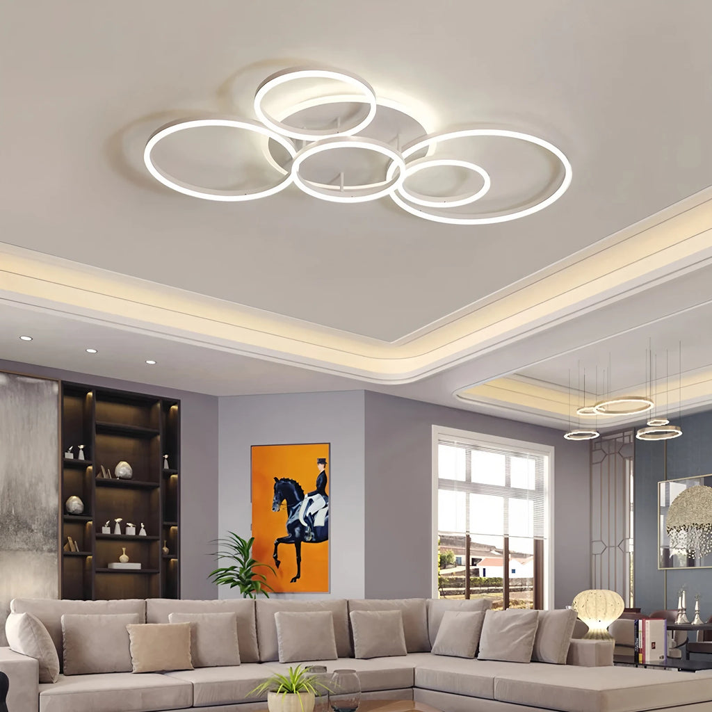 Plafonnier LED Anneau Acrylique Dimmable — Télécommande & Application Chambre Salon