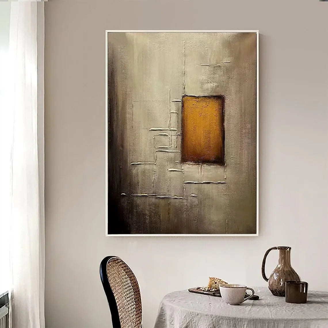 Tableau Abstrait Coloré Fait Main — Art Mural Original Salon