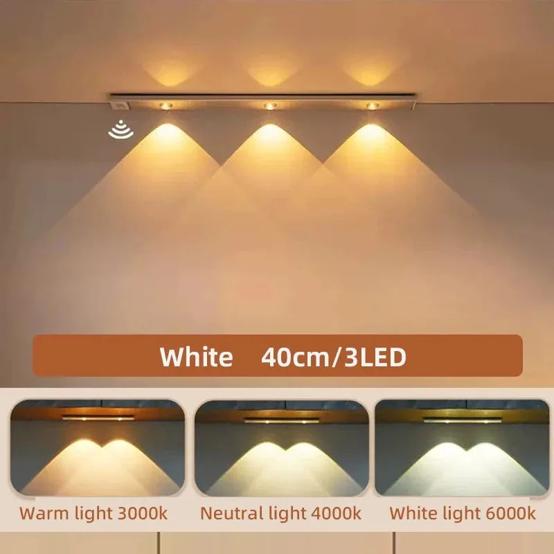 Veilleuse LED Ultra-Mince Détecteur de Mouvement — Rechargeable 3 Couleurs