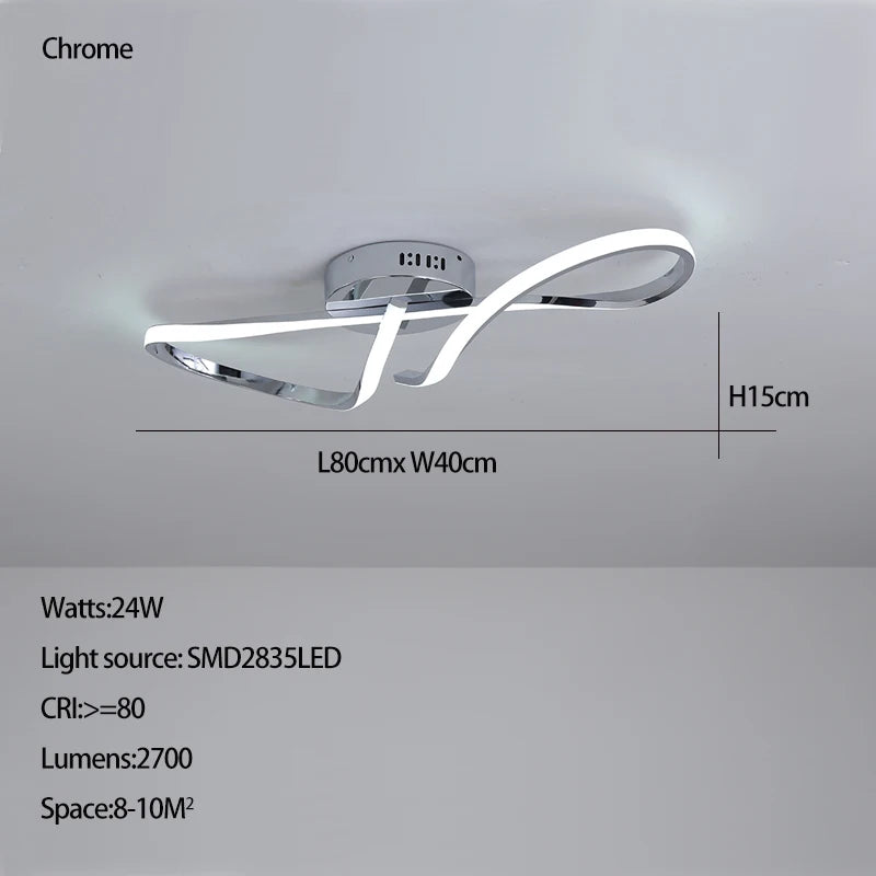 Plafonnier LED Dimmable Or & Chrome — Salon, Chambre & Cuisine