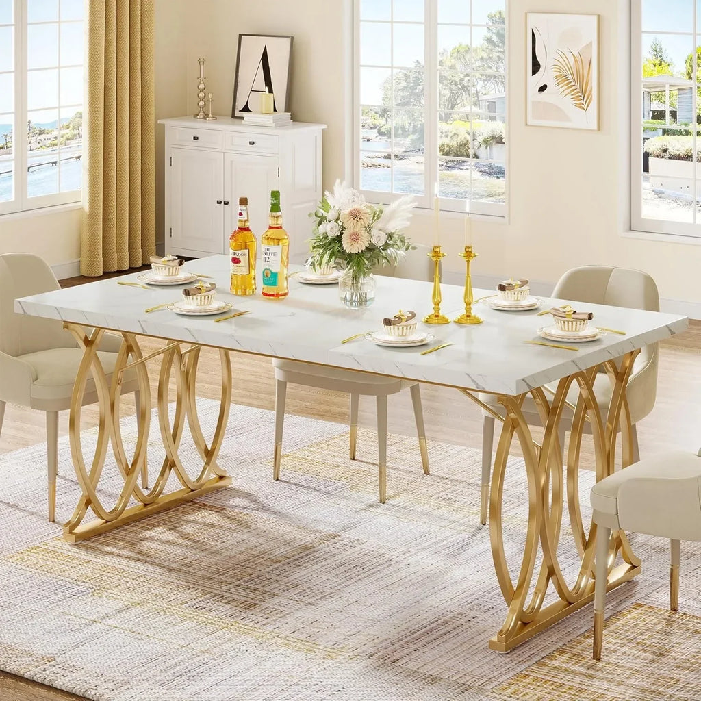 Table À Manger Moderne 160cm — Design Contemporain pour 4-6 Personnes