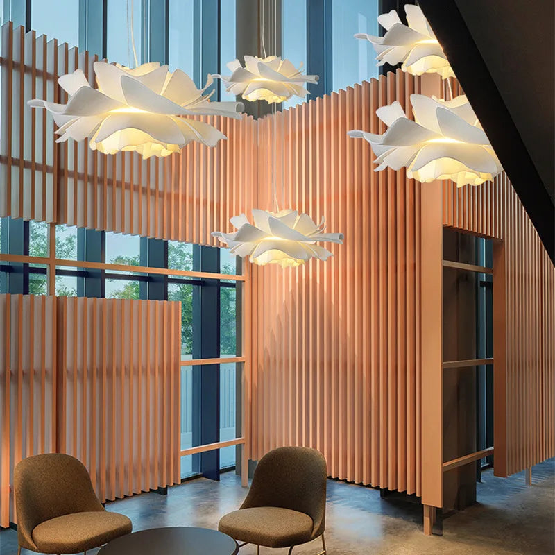 Suspension Fleur Acrylique Scandinave — Luminaire Design Cuisine & Salon