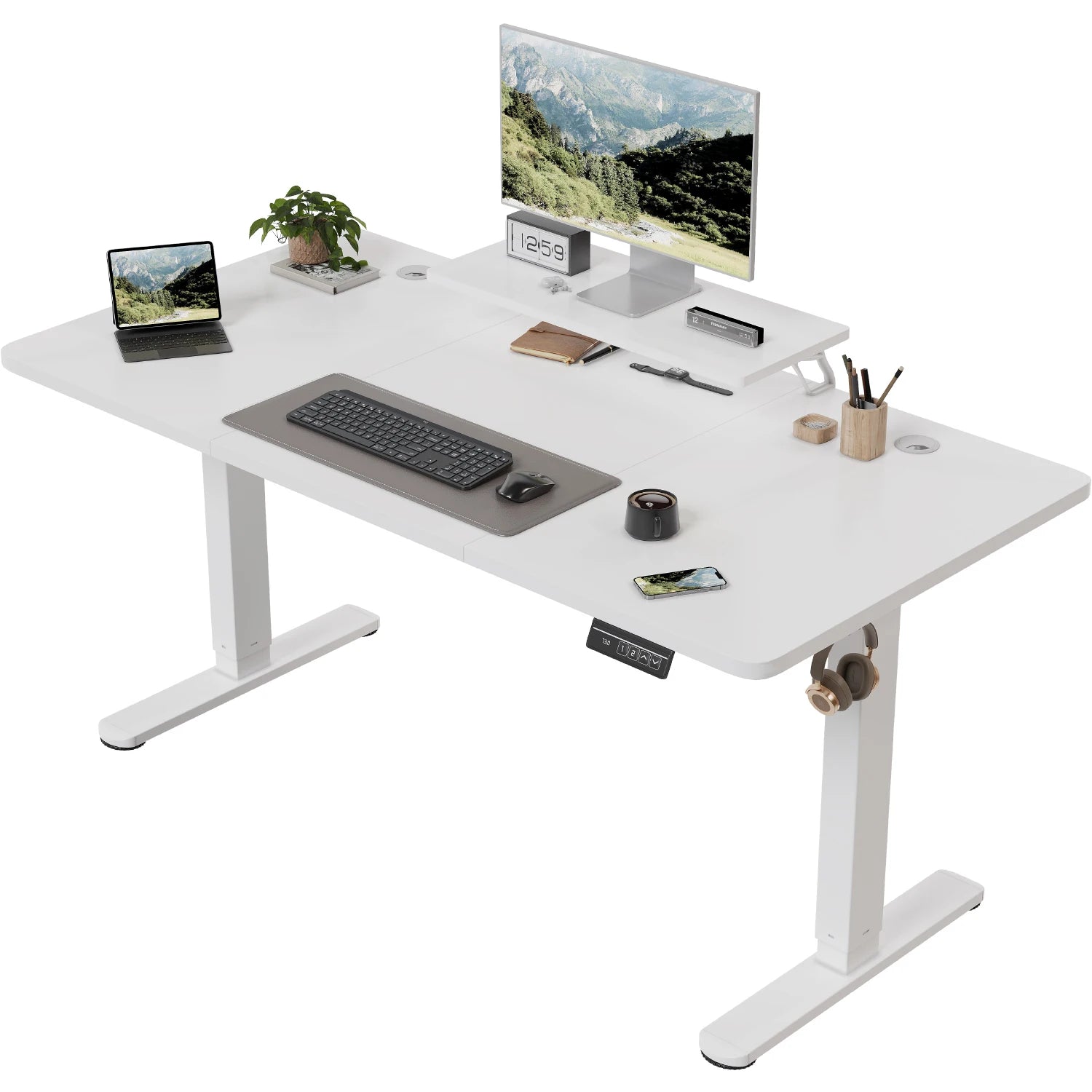 Bureau Électrique Réglable en Hauteur Devoko 160x70cm — Assis-Debout Ergonomique