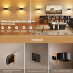 Applique murale LED sans fil installée dans un couloir