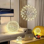 Lustre Boule Feu d'Artifice LED Inox — Hall & Salon
