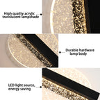 Applique murale LED ronde 16W lot de 2 vue détaillée du design acrylique