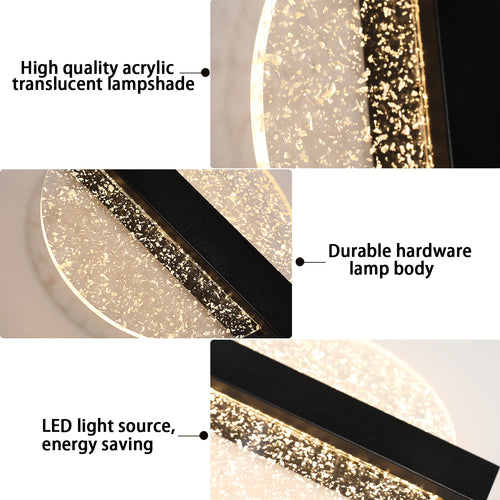 Applique murale LED ronde 16W lot de 2 vue détaillée du design acrylique