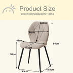 Chaises Salle à Manger Lin Rembourrées Pieds Métal — Set de 2, 4 ou 6