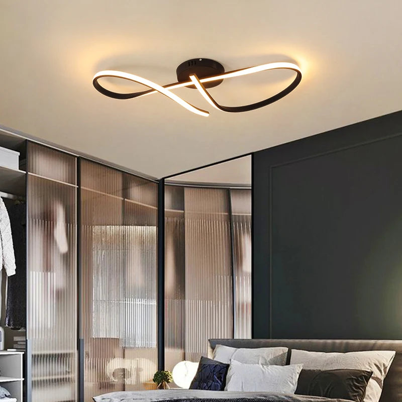 Plafonnier LED Dimmable Or & Chrome — Salon, Chambre & Cuisine