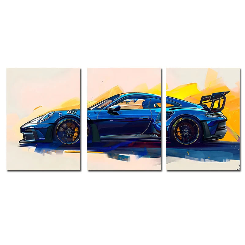 Set de 3 Posters Supercars — Art Mural Voitures Chambre & Salon