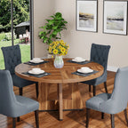 Table Ronde Style Ferme 120cm — Table Conviviale du Quotidien 4 Personnes