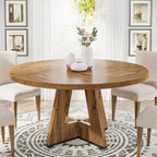 Table Ronde Style Ferme 120cm — Table Conviviale du Quotidien 4 Personnes