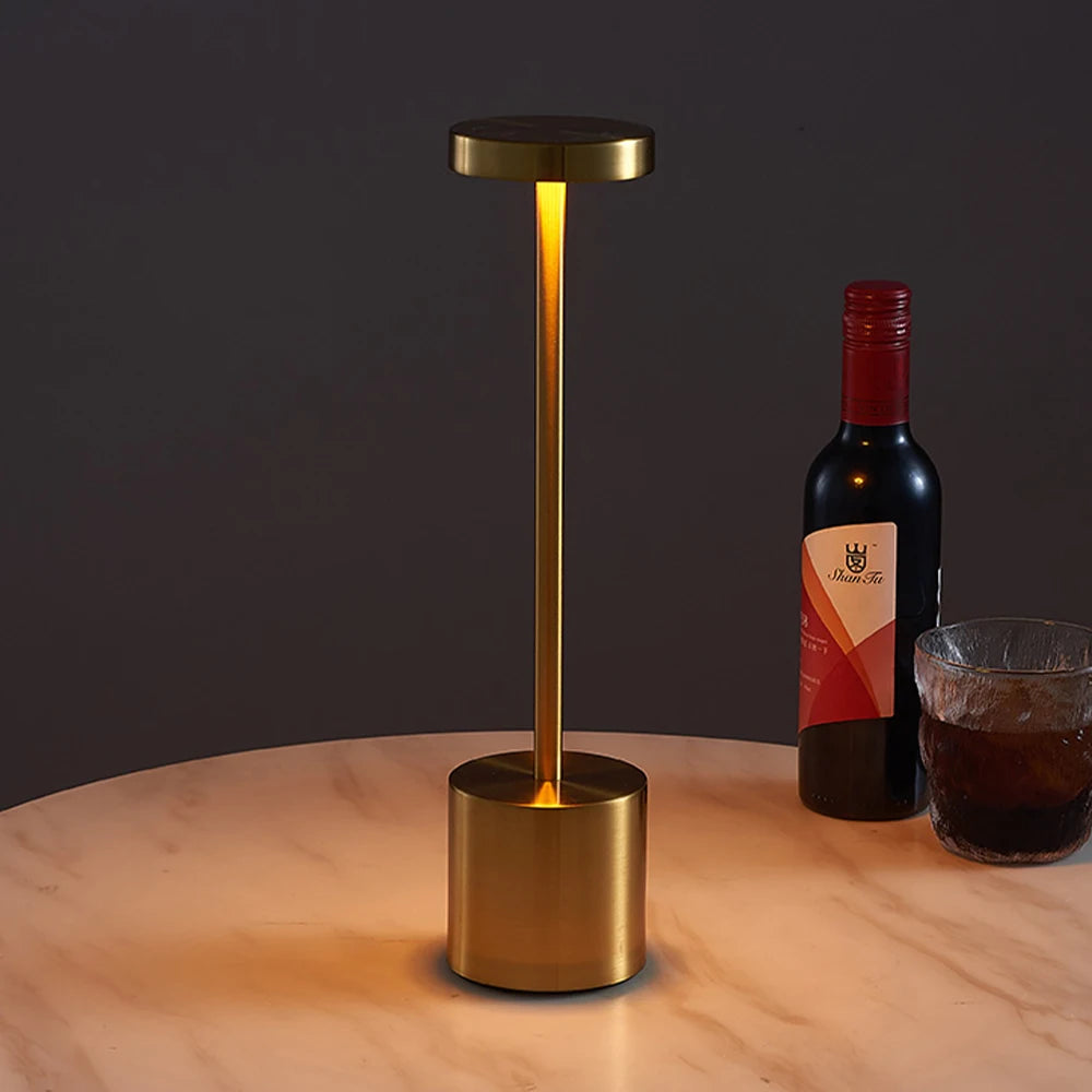 Lampe de Table LED Rechargeable Sans Fil — Style Rétro Métal