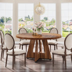 Table Ronde Style Ferme 120cm — Table Conviviale du Quotidien 4 Personnes