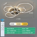 Plafonnier LED Anneau Acrylique Dimmable — Télécommande & Application Chambre Salon