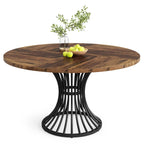 Table Ronde Style Ferme 120cm — Charme Rustique Salle à Manger 4-6 Personnes