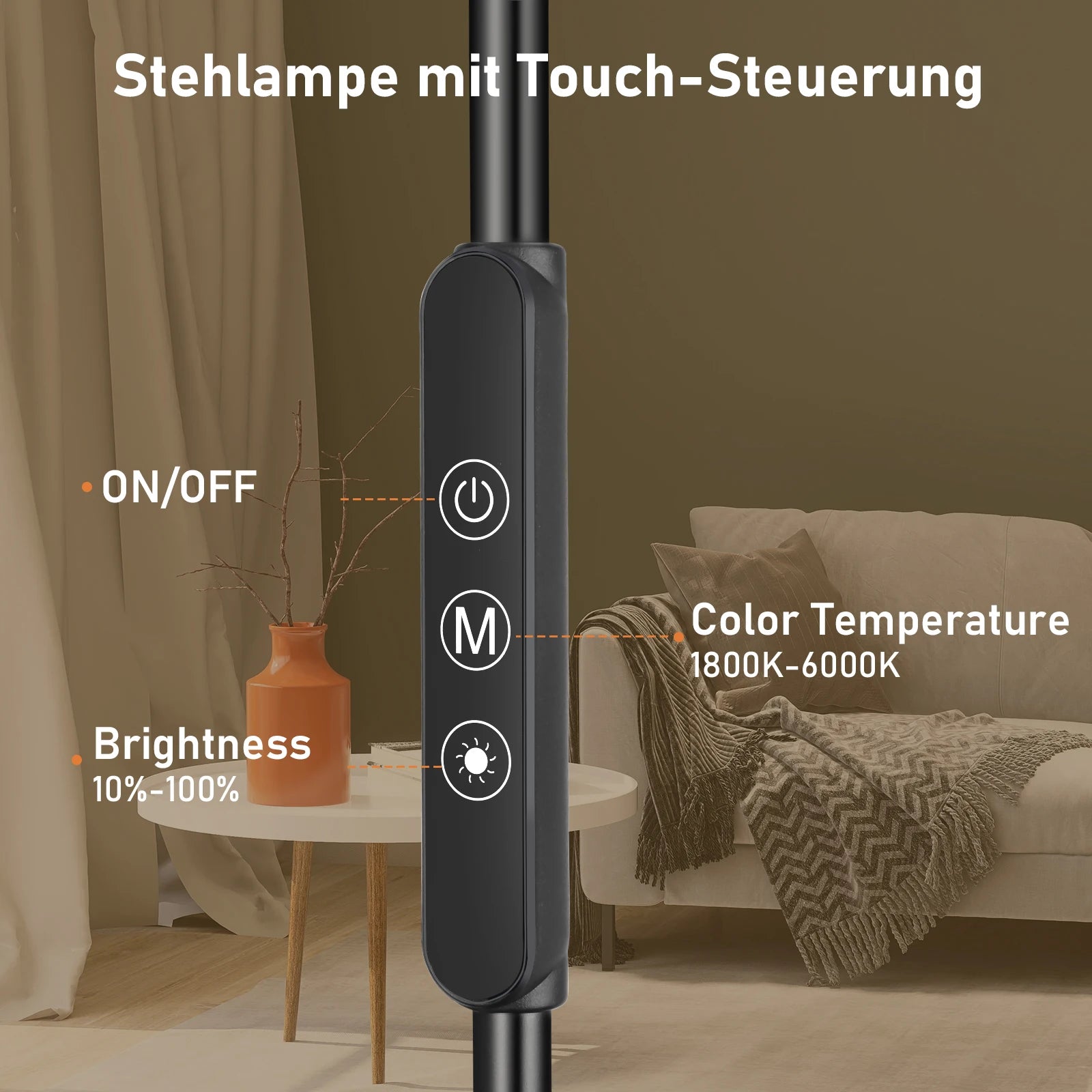 Lampe de Sol Dimmable 360° — Lumière Chaude à Froide