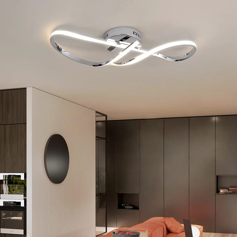 Plafonnier LED Dimmable Or & Chrome — Salon, Chambre & Cuisine
