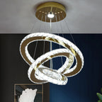 Lustre Cristal LED Luxe — Suspension Plafond Style Français Salon & Salle à Manger