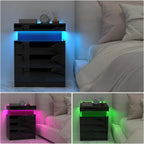 Table de Chevet Station de Charge — 3 Tiroirs Rangement Chambre