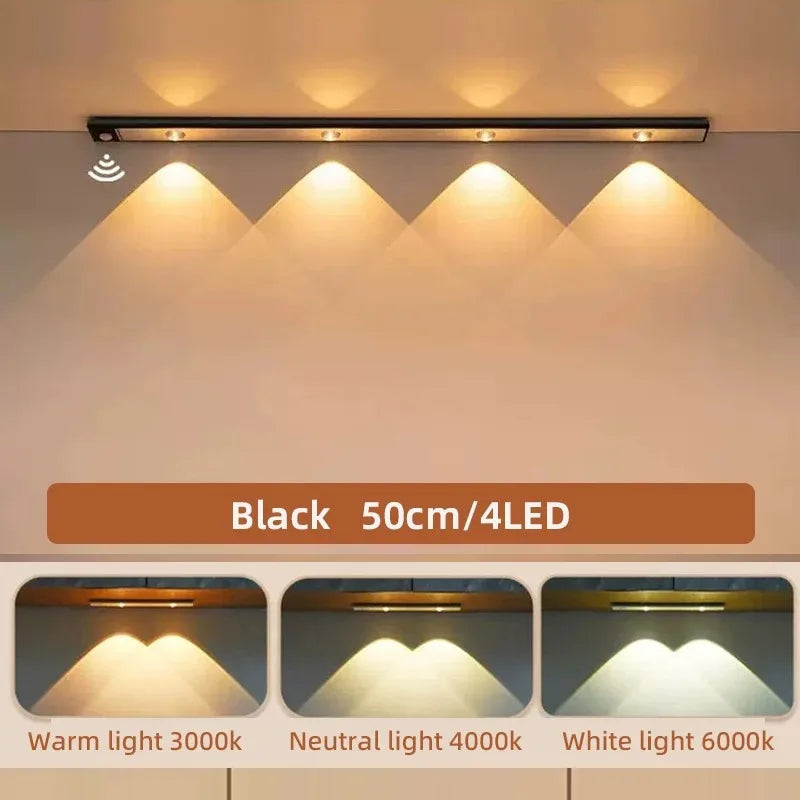 Veilleuse LED Ultra-Mince Détecteur de Mouvement — Rechargeable 3 Couleurs