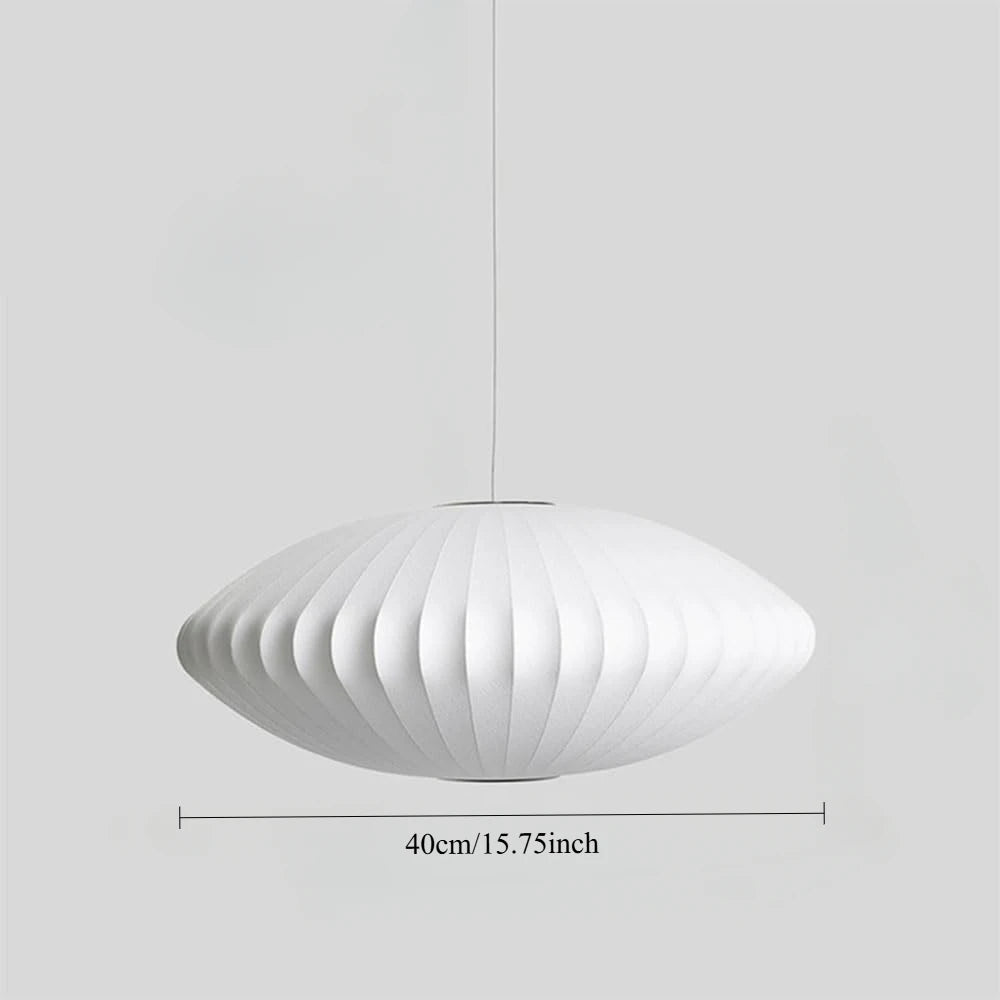Suspension Cocon Soie Blanche Ronde — Restaurant & Maison